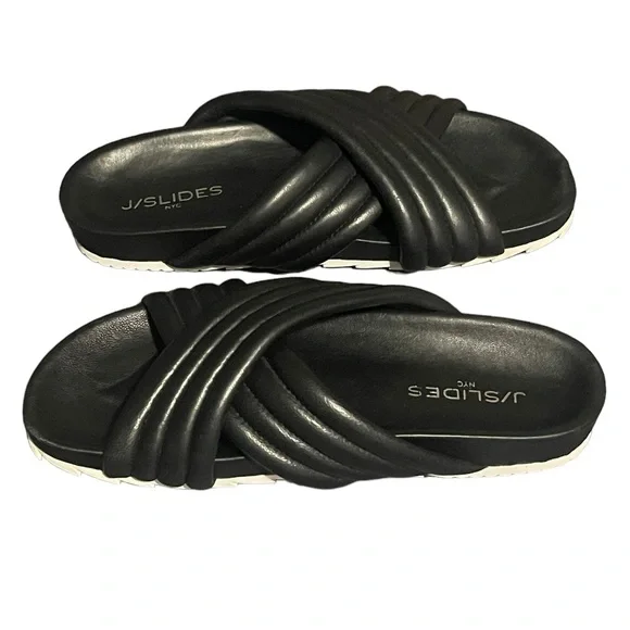 J/SLIDES NYC Wide Straps Sandals Women’s Size 8.5 Black - Picture 5 of 8